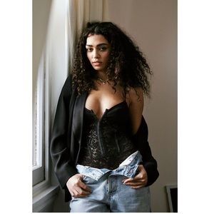 NWOT Free People Night Rhythm Lace Bodysuit Size small